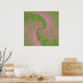 Poster rose Twist sur Green (Cuisine)