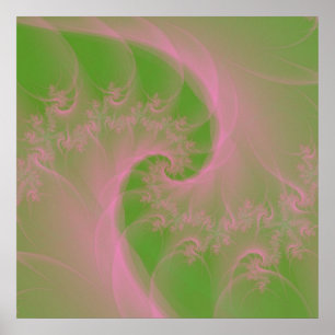 Poster rose Twist sur Green