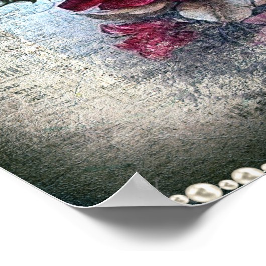 Poster Rose victorien Ephemera (Coin)