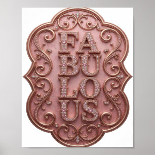 Poster Rose vif FABULEUX Design personnalisé