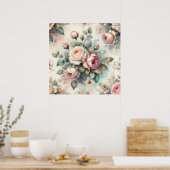 Poster Rose Vintage chic (Cuisine)