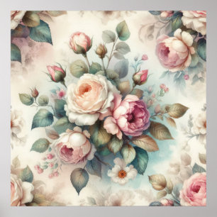 Poster Rose Vintage chic