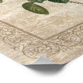 Poster Rose vintage III Botanique (Coin)