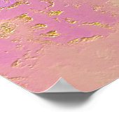 Poster Rose, violet et or Abstrait (Coin)