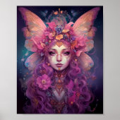 Poster Rose violet Fairy Queen Imaginaire Art (Devant)