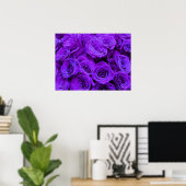 Poster Rose violet, fleurs violettes violettes (Bureau à domicile)