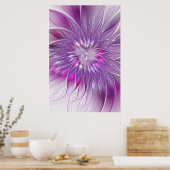 Poster Rose violet passion Fleur Art Abstrait Fractal (Cuisine)