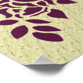 Poster Rose violet stylo Art Floral (Coin)