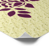 Poster Rose violet stylo Art Floral (Coin)
