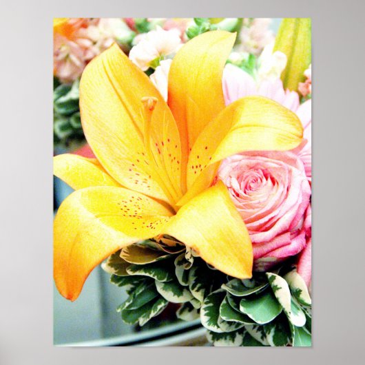 Poster rose weding flower star (Devant)