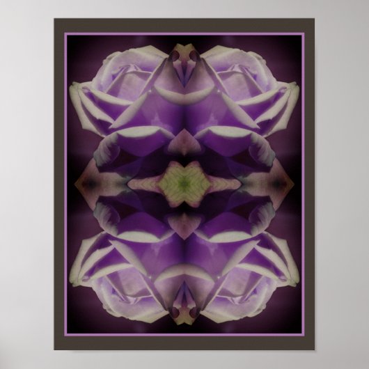 Poster Rosebud pourpre Abstrait (Devant)