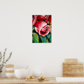 Poster Rosebud rose aquarelle peinture art fleur (Cuisine)