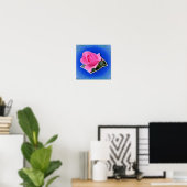 Poster Rosebud Rose Fleurit De L'Art Des Limites (Bureau à domicile)