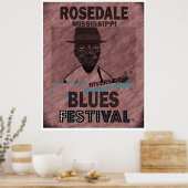 Poster Rosedale Mississippi Blues Festival Guitare (Cuisine)