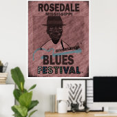 Poster Rosedale Mississippi Blues Festival Guitare (Bureau à domicile)