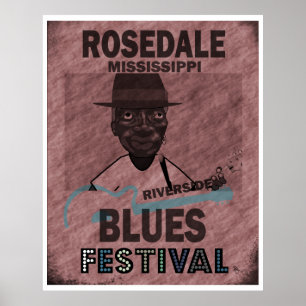 Poster Rosedale Mississippi Blues Festival Guitare