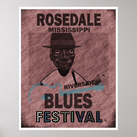 Poster Rosedale Mississippi Blues Festival Guitare (Devant)