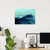 POSTER ROSÉE DU MATIN MONTAGNES BLEUES (Bureau à domicile)