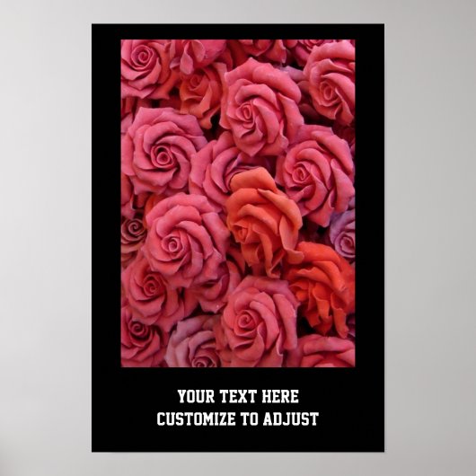 Poster Roses à fleurs roses (Devant)