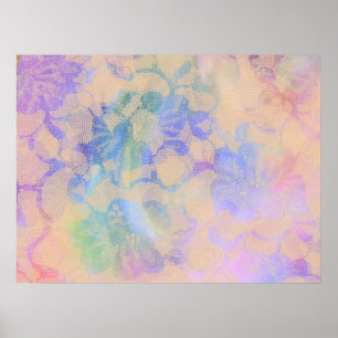 Poster Roses Abstraits Dans Les Couleurs Pastel