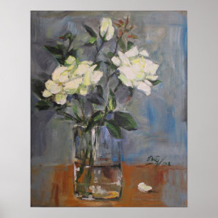 Poster Roses blanches