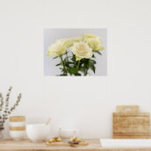 Poster Roses blanches classiques Photographie botanique e (Cuisine)