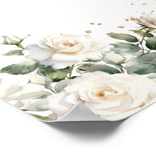 Poster Roses blanches en boho romantique Choisir un siège (Coin)