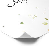 Poster Roses blanches Feuillage vert Conseils et bons voe (Coin)