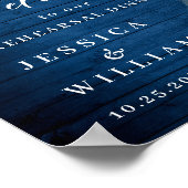 Poster Roses blanches Lanterne Bleu Dîner de répétition e (Coin)