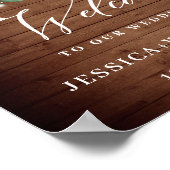 Poster Roses blanches Lanterne Bois rustique Mariage de b (Coin)