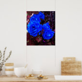 Poster Roses bleu électrique (Cuisine)
