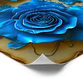 Poster Roses bleues 3d (Coin)