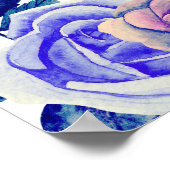 Poster Roses bleues et violettes. Plan de table de mariag (Coin)