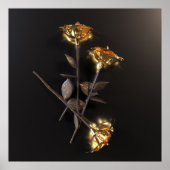 Poster Roses Brûlantes – Élégance Dorée (Devant)