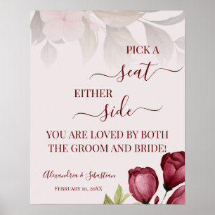 Poster Roses Choisir Un Siège Sur L'Un Ou L'Autre Côté Si