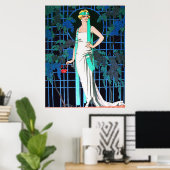 POSTER ROSES DANS LA NUIT, MODE DE BEAUTÉ COMME ARTISTE (Bureau à domicile)