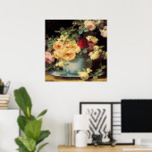 Poster Roses dans un Blue Bowl (Bureau à domicile)