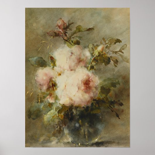Poster Roses dans un vase par Margaretha Roosenboom (Devant)