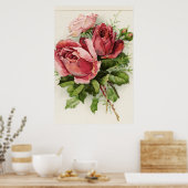 Poster Roses d'antiquités vintages (Cuisine)
