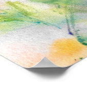 Poster Roses d'aquarelle Abstraits (Coin)