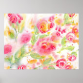 Poster Roses d'aquarelle Abstraits (Devant)