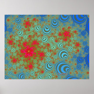 Poster Roses de bulles