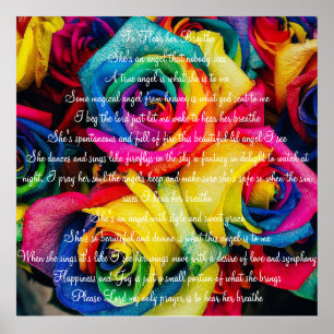 Poster Roses de couleur avec poème
