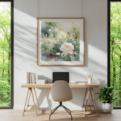 Poster Roses de jardin rose fardé