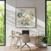 Poster Roses de jardin rose fardé