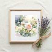 Poster Roses de jardin rose fardé