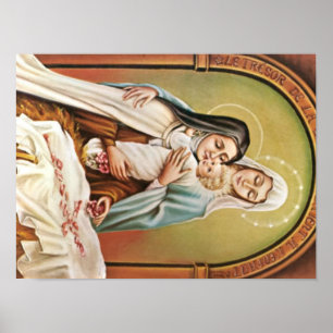 Poster Roses de Jésus Manger de bébé de Mary de mère 