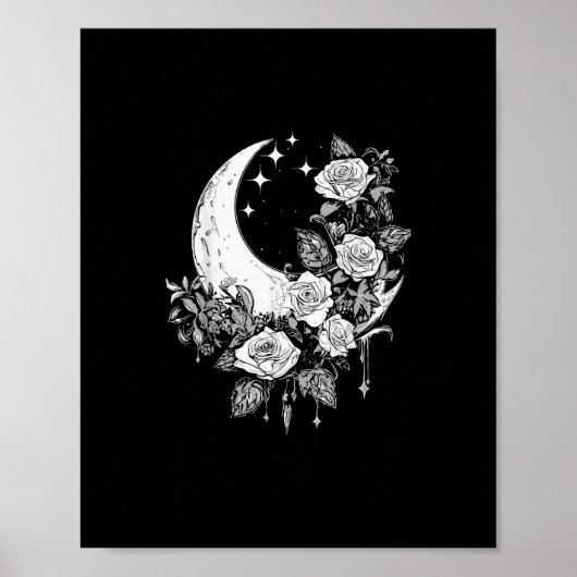 Poster Roses de lune - Goth romantique - Whimsigoth Witch (Devant)