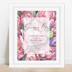Poster Roses de pivoine aquarelle - barre de sangria