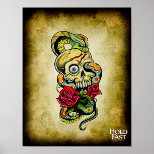 Poster Roses de serpent de crâne